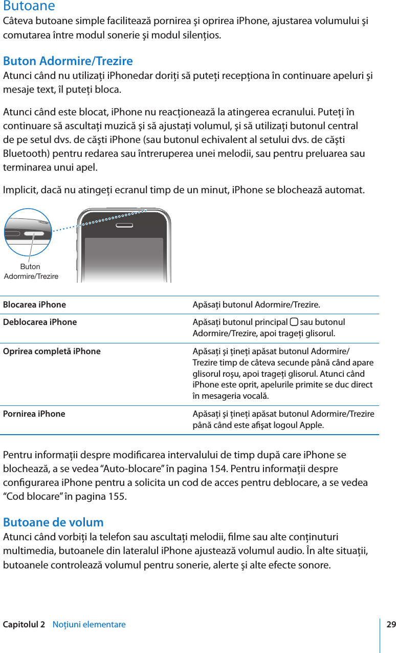 Must handicap Pogo stick jump Apple IPhone (original) Manual De Utilizare User I Phone (Pentru Software  ul OS 3.1) OS3.1