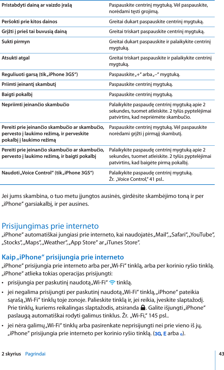 Apple Iphone Originalus Iphone Vartotojo Vadovas User Manual I Phone I Os 3 1 Programinei įrangai Os3 1