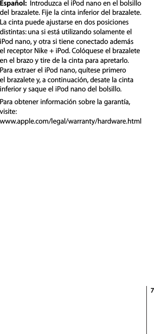Page 7 of 8 - Apple IPod Accessories Nano Armband User Manual I Pod (3rd Generation) - 3rd Gen