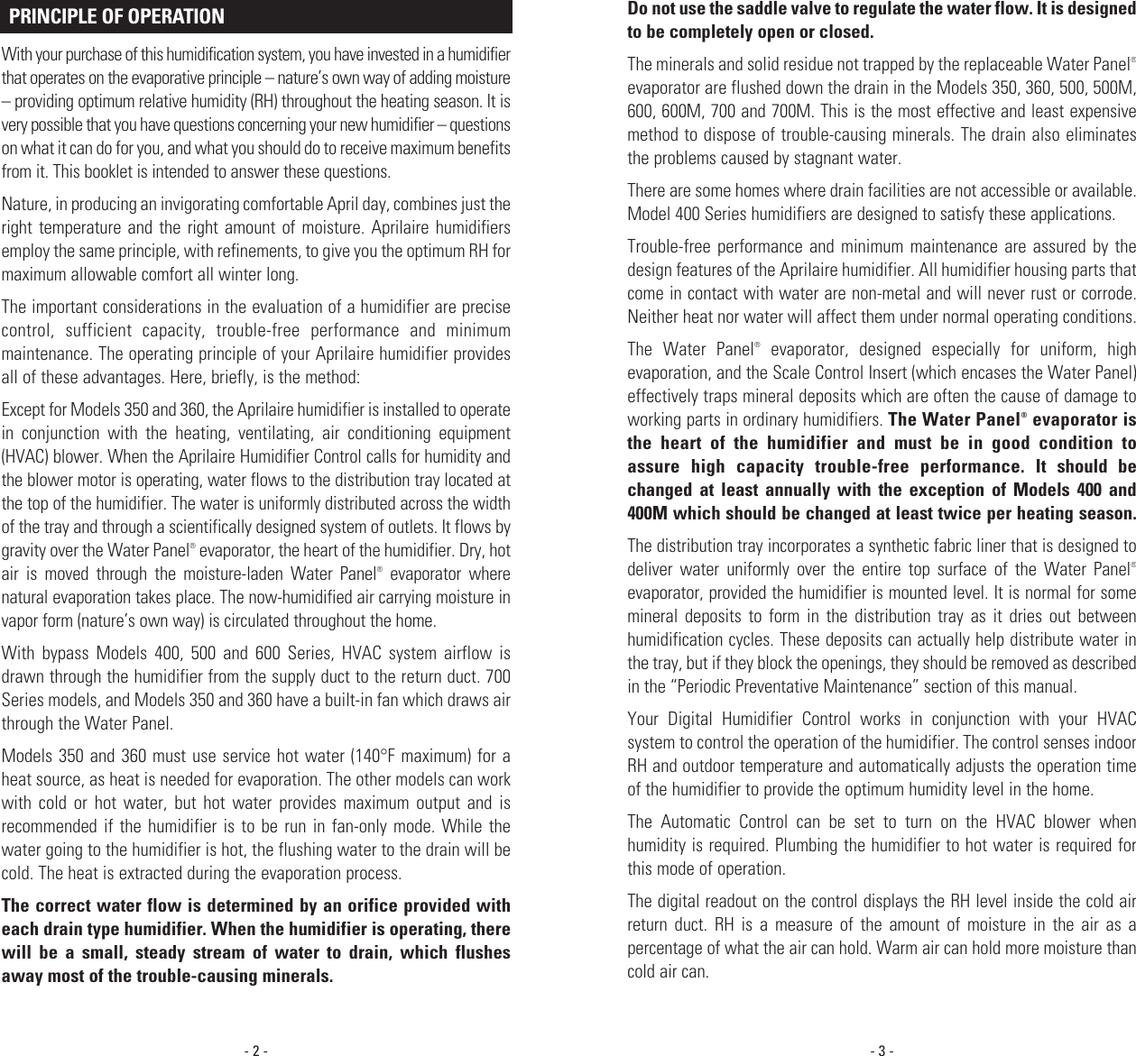 Page 3 of 11 - Aprilaire Aprilaire-500M-Users-Manual- 10008984A AA Humidifier Owners  Aprilaire-500m-users-manual