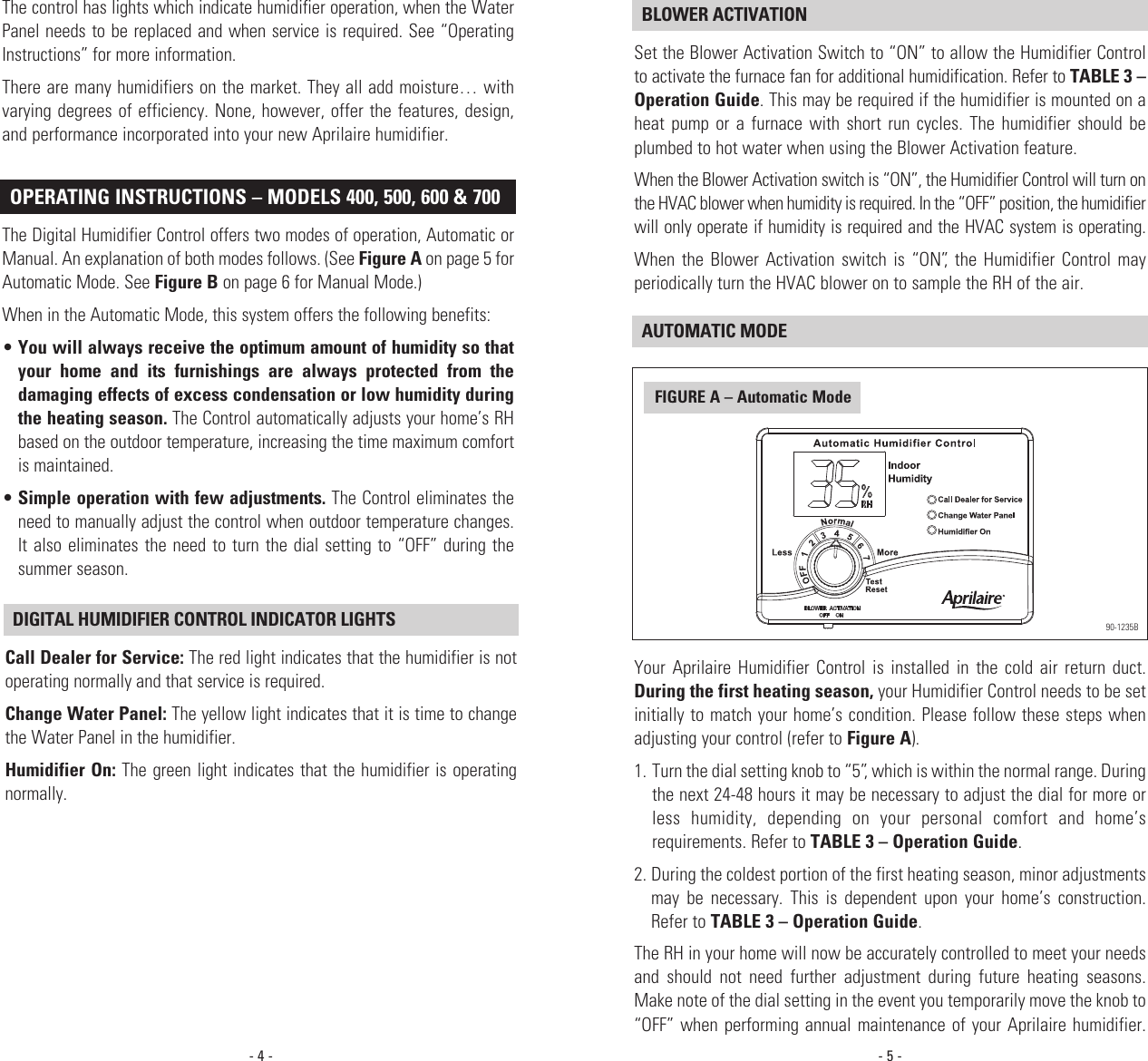 Page 4 of 11 - Aprilaire Aprilaire-500M-Users-Manual- 10008984A AA Humidifier Owners  Aprilaire-500m-users-manual