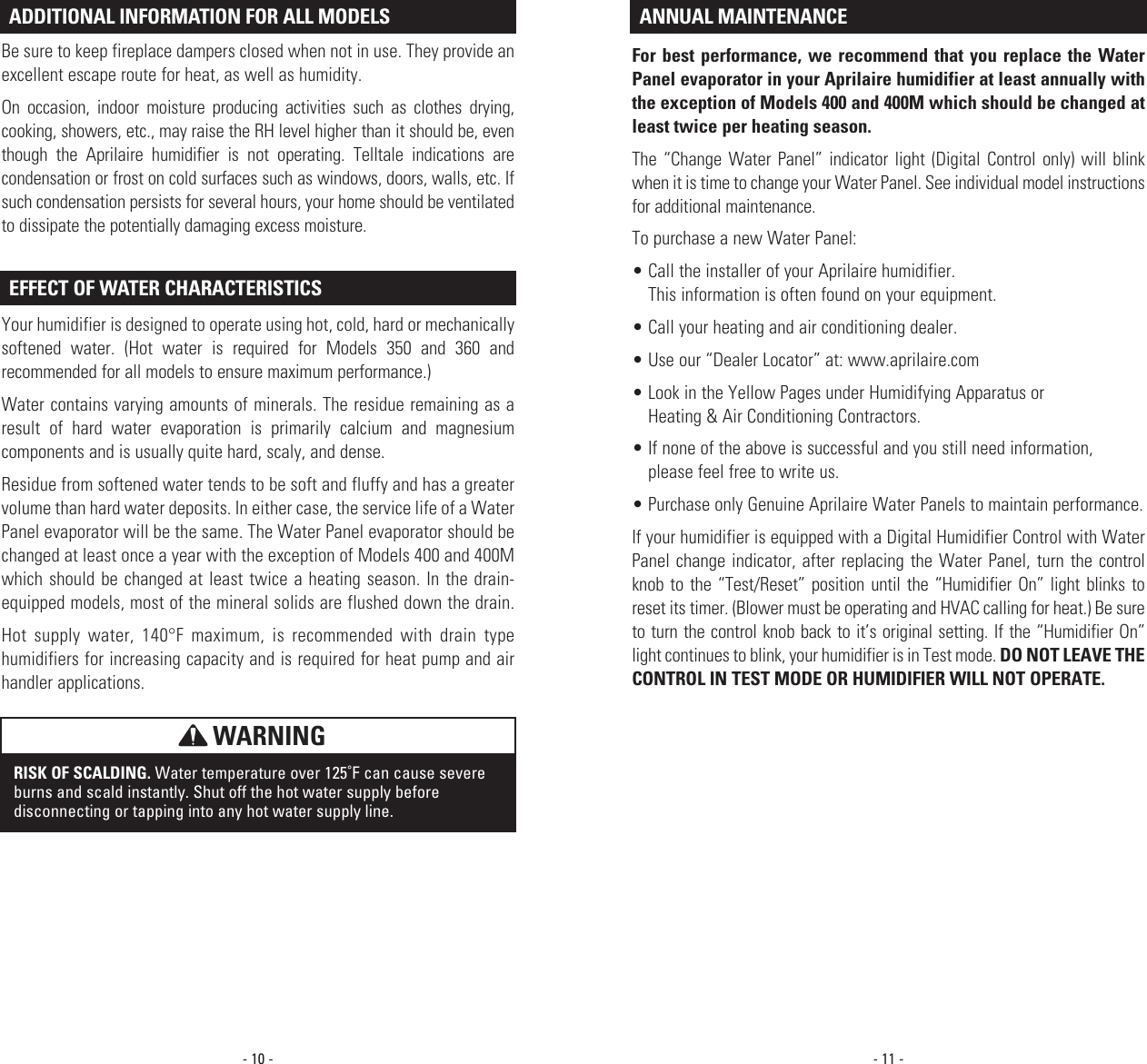 Page 7 of 11 - Aprilaire Aprilaire-500M-Users-Manual- 10008984A AA Humidifier Owners  Aprilaire-500m-users-manual