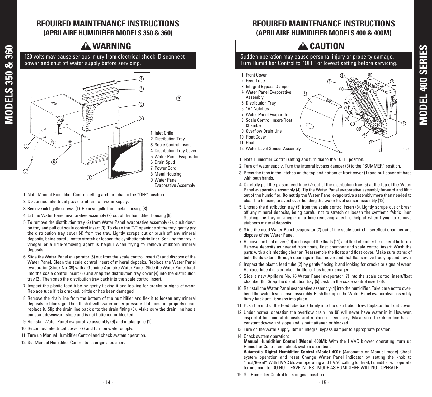 Page 9 of 11 - Aprilaire Aprilaire-500M-Users-Manual- 10008984A AA Humidifier Owners  Aprilaire-500m-users-manual