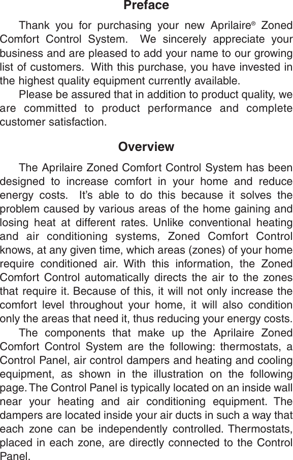 Page 2 of 8 - Aprilaire Aprilaire-6303-Users-Manual- 10005202_B AA Zone Control Owners  Aprilaire-6303-users-manual