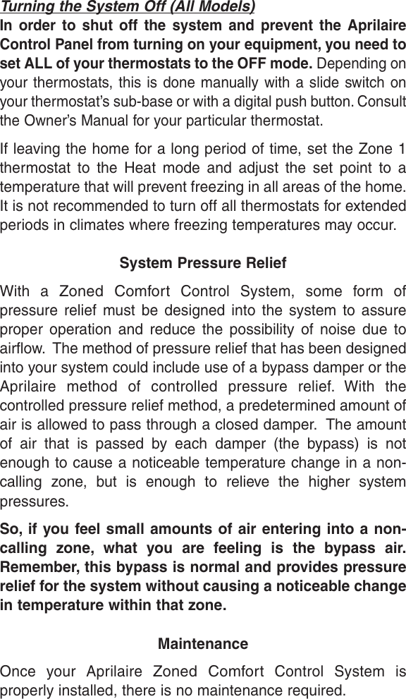 Page 7 of 8 - Aprilaire Aprilaire-6303-Users-Manual- 10005202_B AA Zone Control Owners  Aprilaire-6303-users-manual