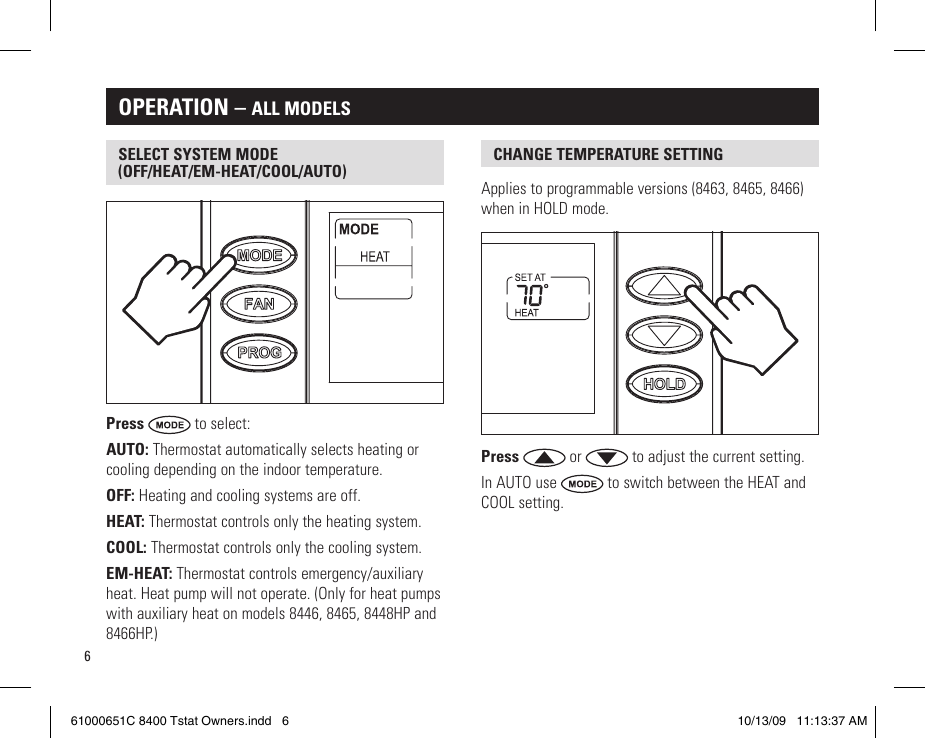 Page 6 of 12 - Aprilaire Aprilaire-8466-Users-Manual-  Aprilaire-8466-users-manual