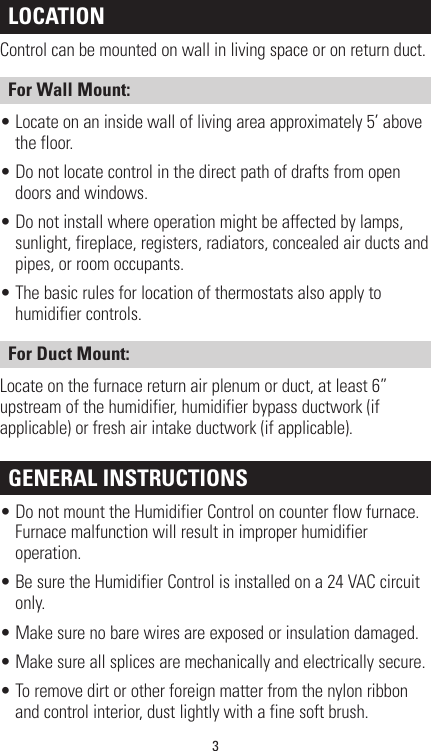 Page 3 of 12 - Aprilaire Aprilaire-Dehumidifier-4655-Users-Manual-  58 Humidistat Installation Manual Aprilaire-dehumidifier-4655-users-manual