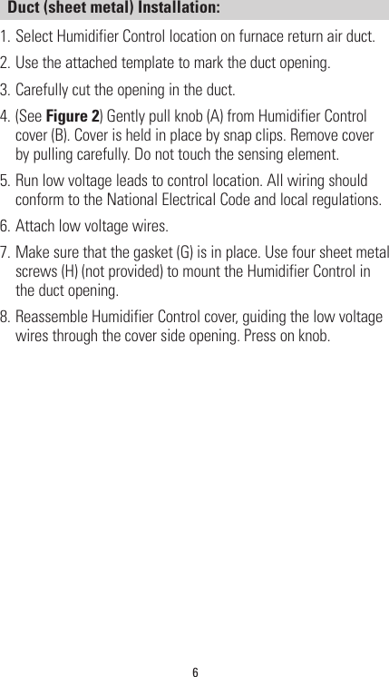 Page 6 of 12 - Aprilaire Aprilaire-Dehumidifier-4655-Users-Manual-  58 Humidistat Installation Manual Aprilaire-dehumidifier-4655-users-manual