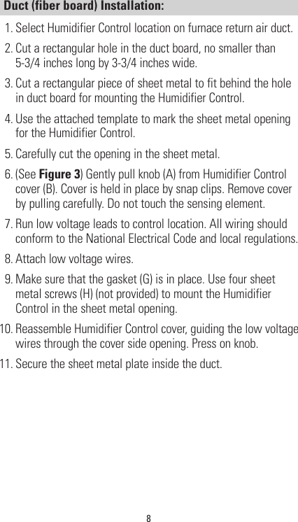 Page 8 of 12 - Aprilaire Aprilaire-Dehumidifier-4655-Users-Manual-  58 Humidistat Installation Manual Aprilaire-dehumidifier-4655-users-manual