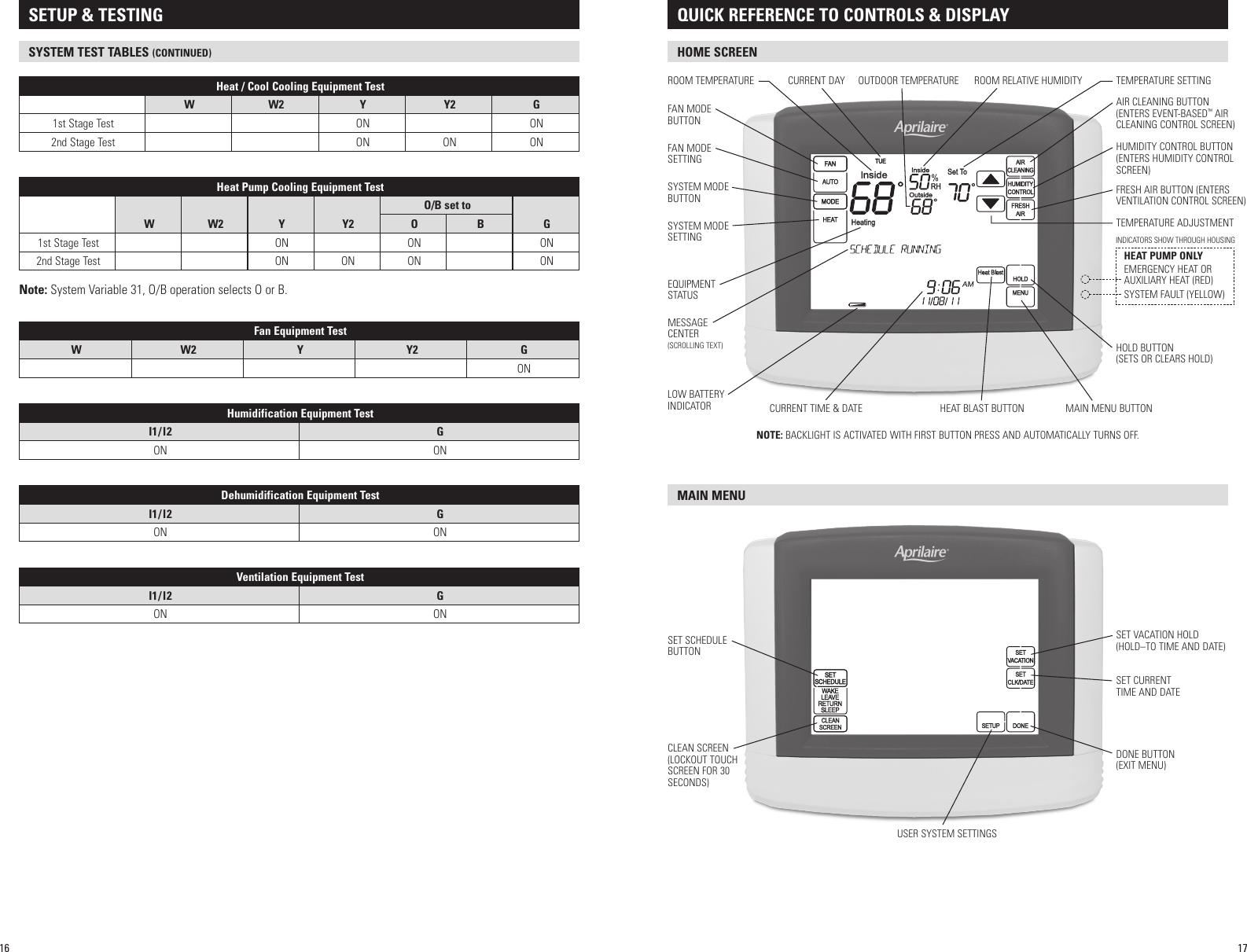 Page 9 of 11 - Aprilaire Aprilaire-Thermostat-8620-Users-Manual-  Aprilaire-thermostat-8620-users-manual