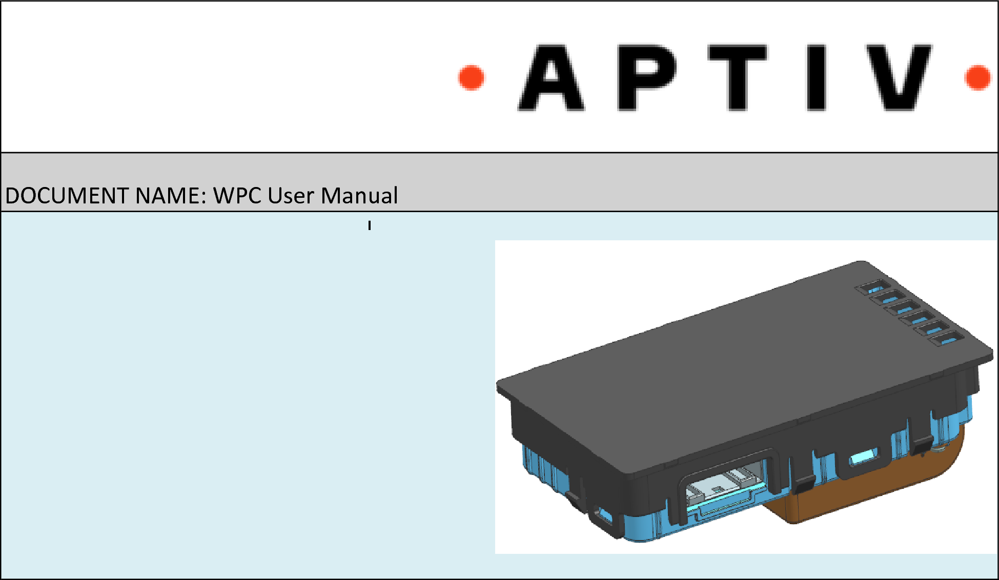 Aptiv Electrical Centers 95560NFC Wireless Charging User Manual