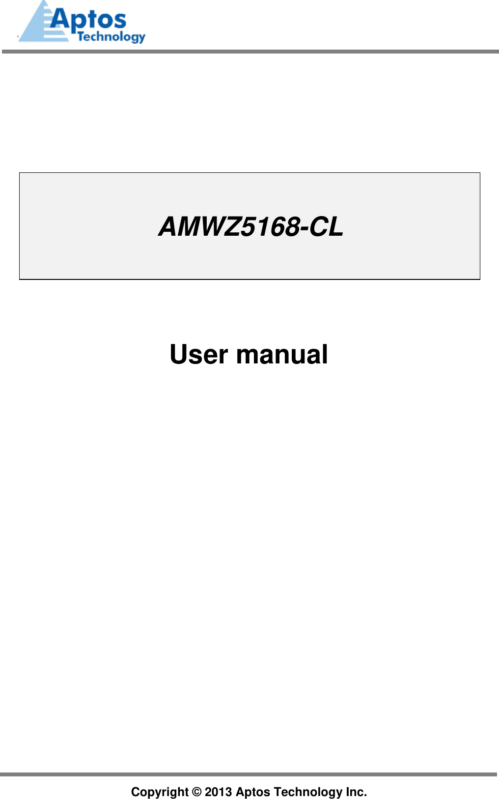Aptos Technology AMWZ5168CL ZigBee module User Manual