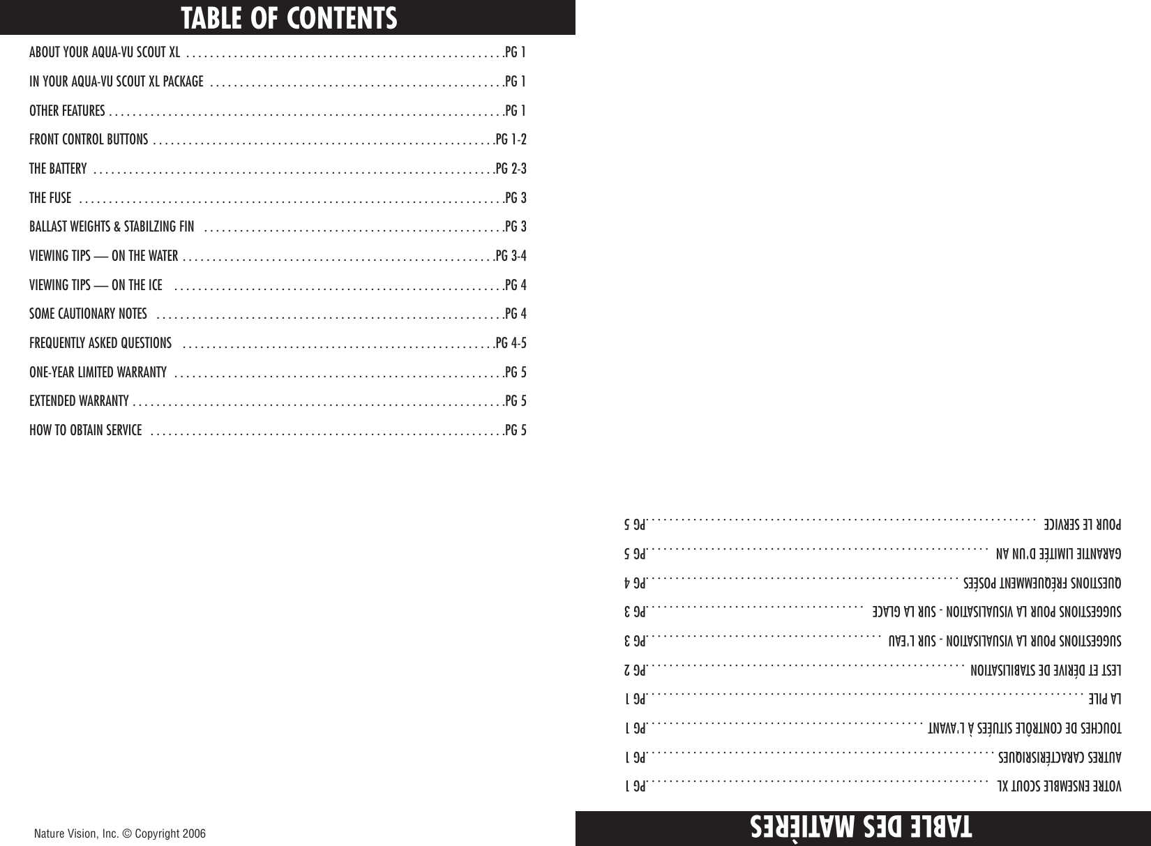 Page 2 of 9 - Aqua-Vu Aqua-Vu-Scout-Xl-Users-Manual-  Aqua-vu-scout-xl-users-manual