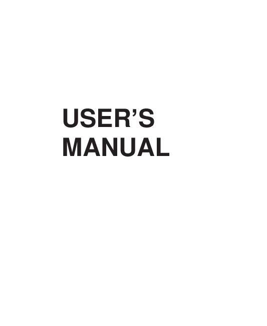  USER’S MANUAL