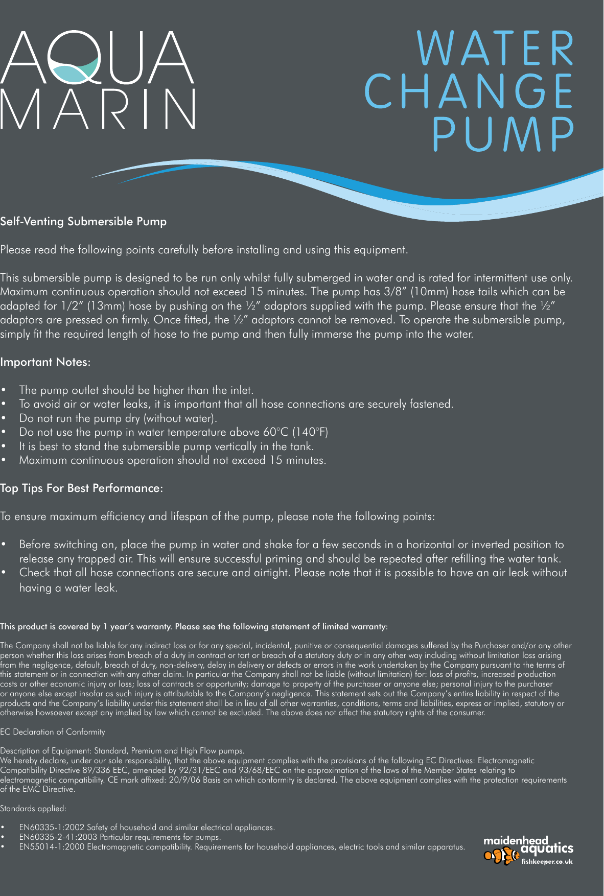 Aqua Marin Water Change Pump Instructions Tips