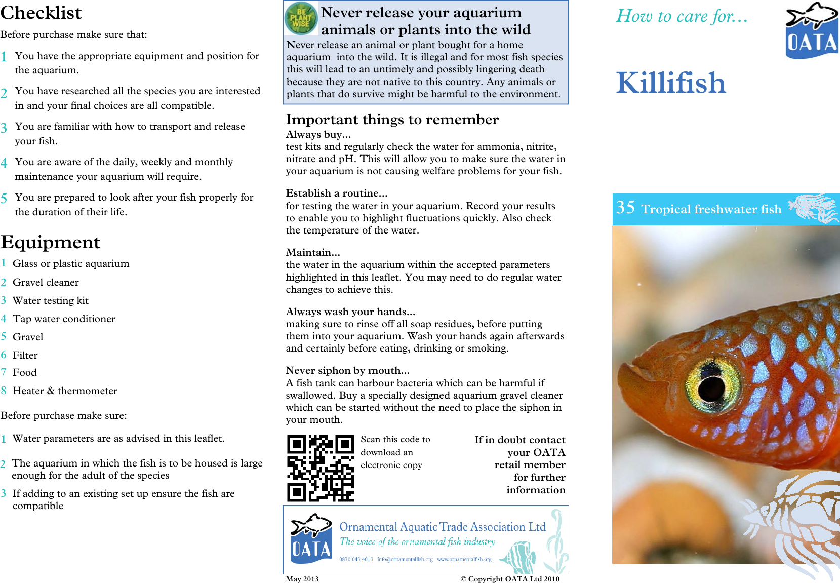 Page 1 of 2 - 35 Killifish  Care-Sheet-Killifish