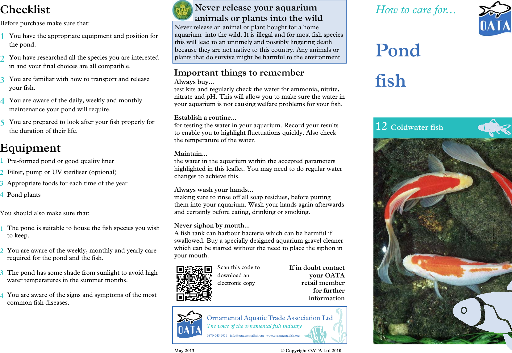 Page 1 of 2 - 12 Pond Fish  Care-Sheet-Pond-fish