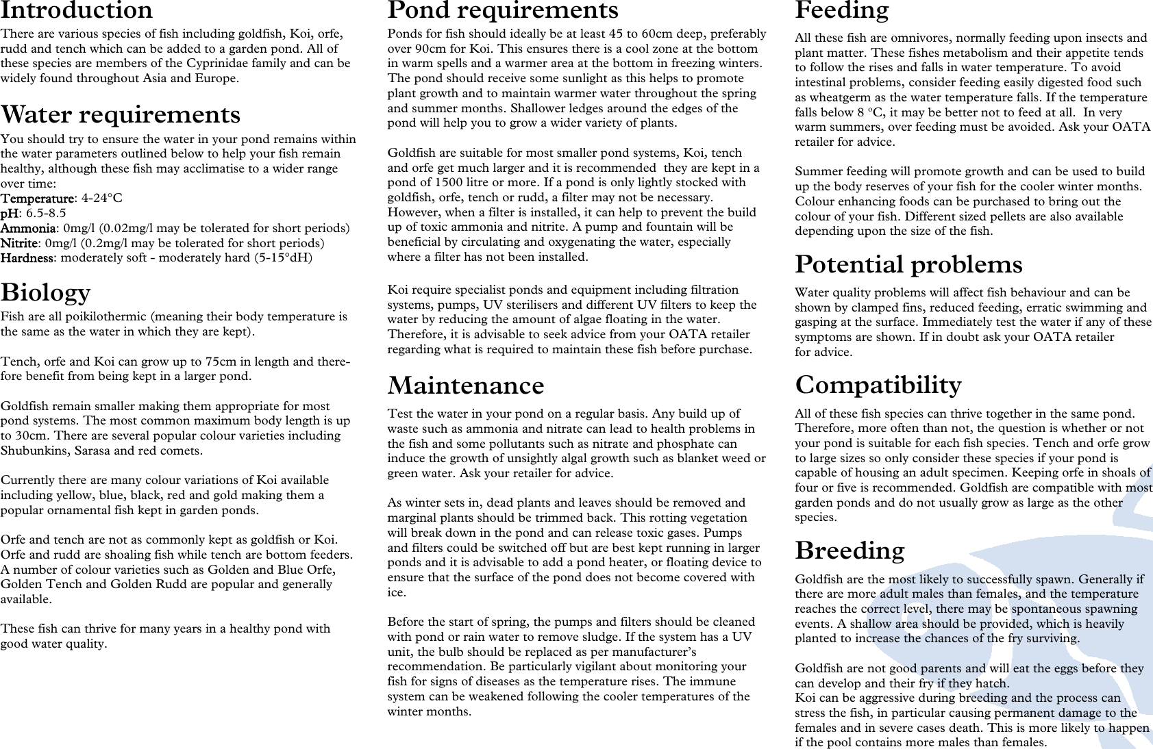 Page 2 of 2 - 12 Pond Fish  Care-Sheet-Pond-fish