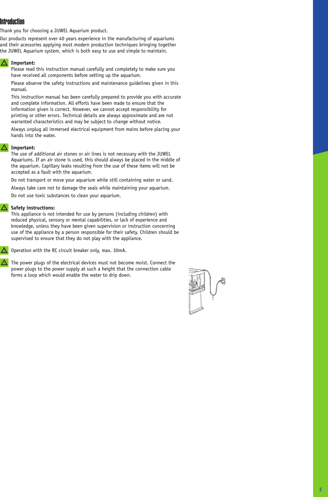Page 2 of 12 - Gebrauchsanweisung  Juwel-Rio-125-Aquarium-Manual