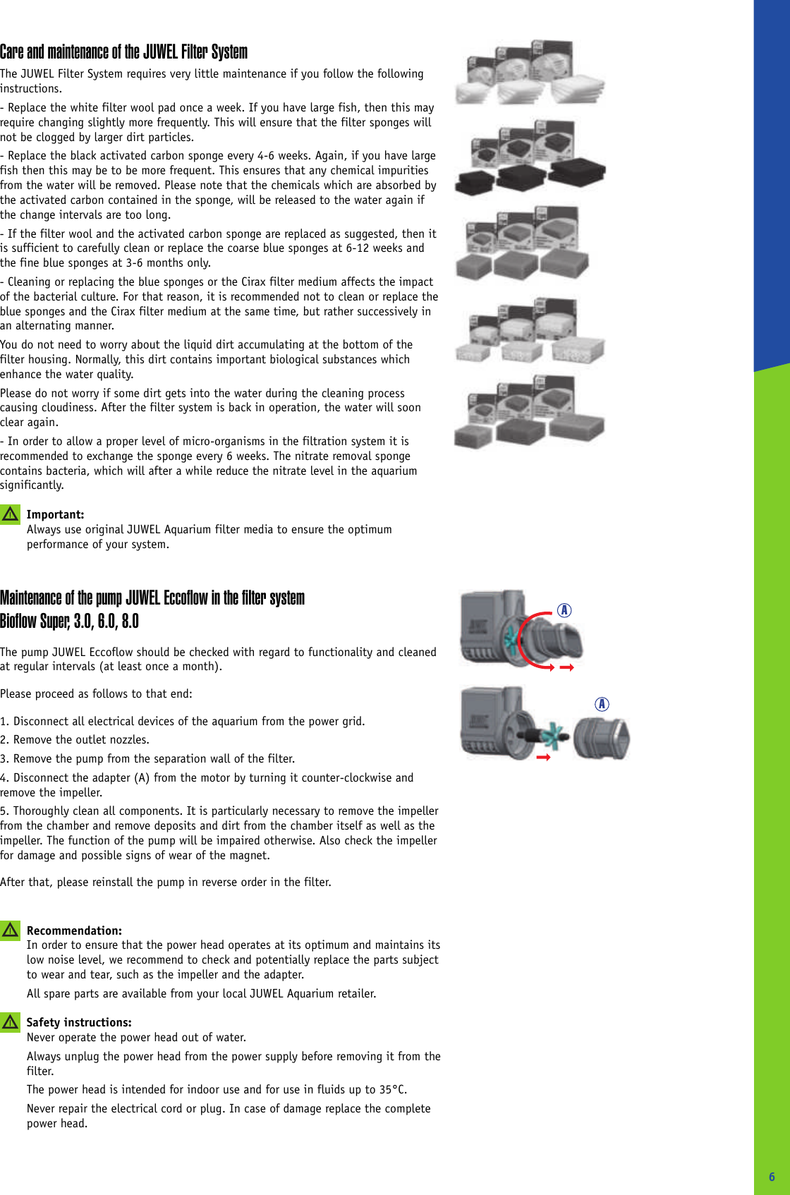 Page 6 of 12 - Gebrauchsanweisung  Juwel-Rio-125-Aquarium-Manual