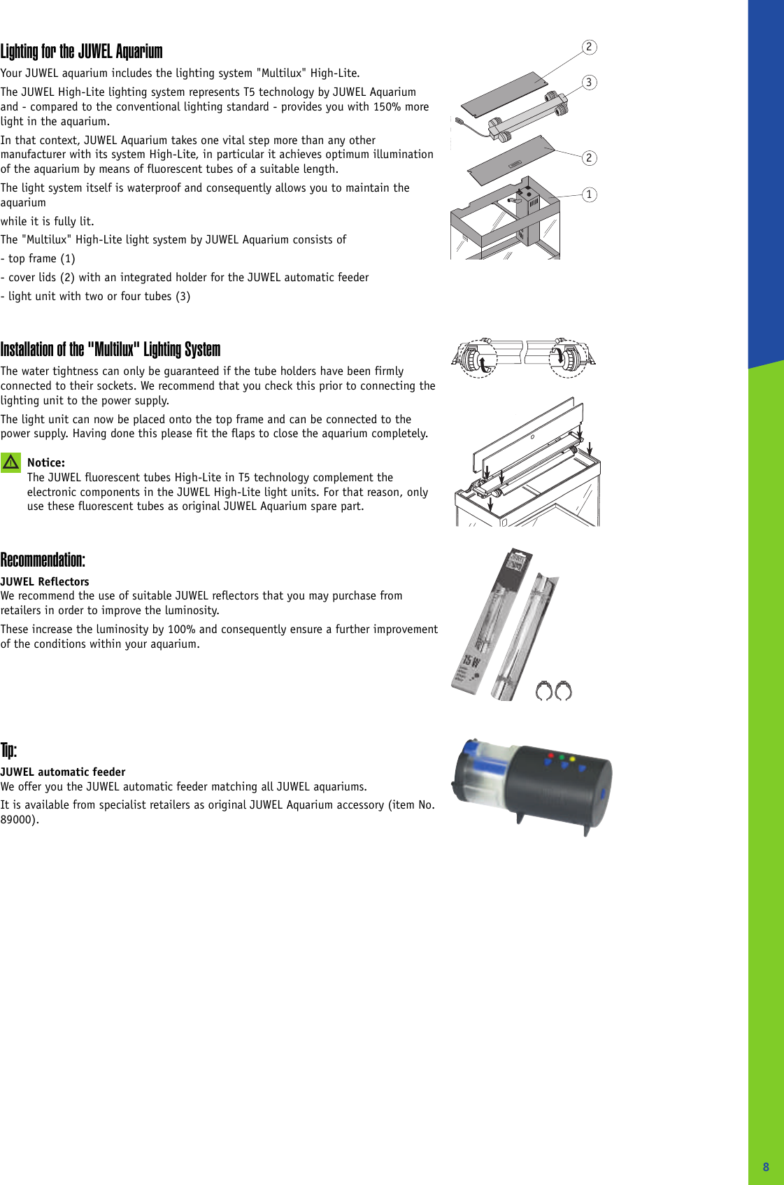 Page 8 of 12 - Gebrauchsanweisung  Juwel-Rio-125-Aquarium-Manual
