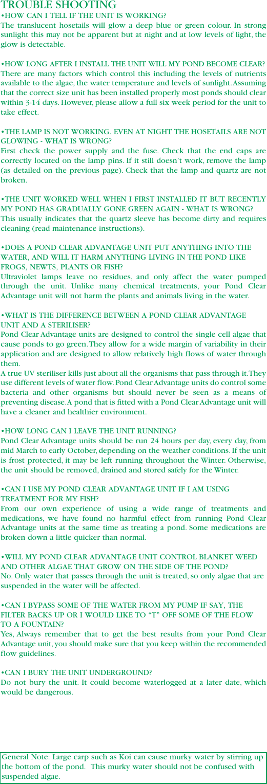Page 7 of 8 - Pond Clear Adv 04 Instruc 2 Pond-Clear-Advantage-UV-Clarifier-instructions