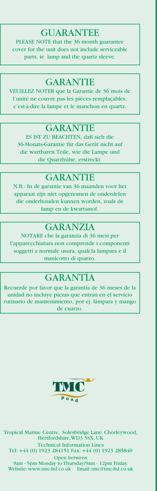 Page 8 of 8 - Pond Clear Adv 04 Instruc 2 Pond-Clear-Advantage-UV-Clarifier-instructions
