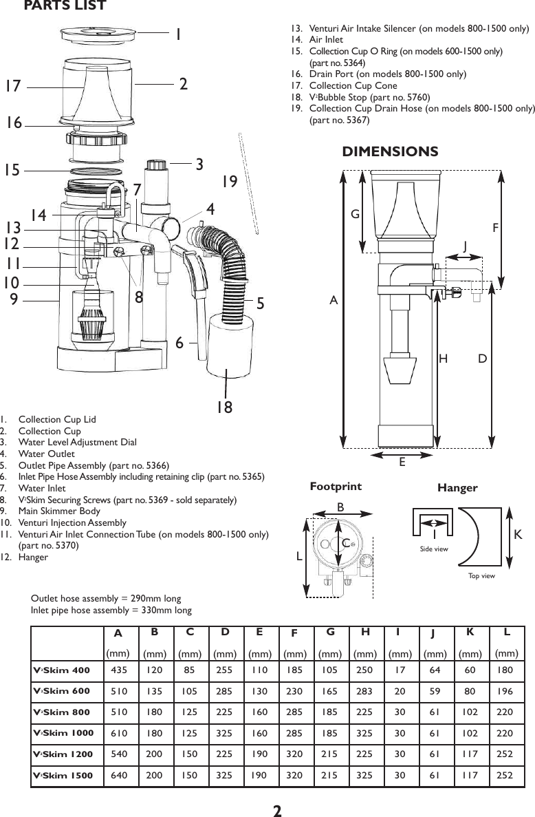 Page 4 of 10 - V2-Skim-300-500-Compact-Protein-Skimmer-instructions