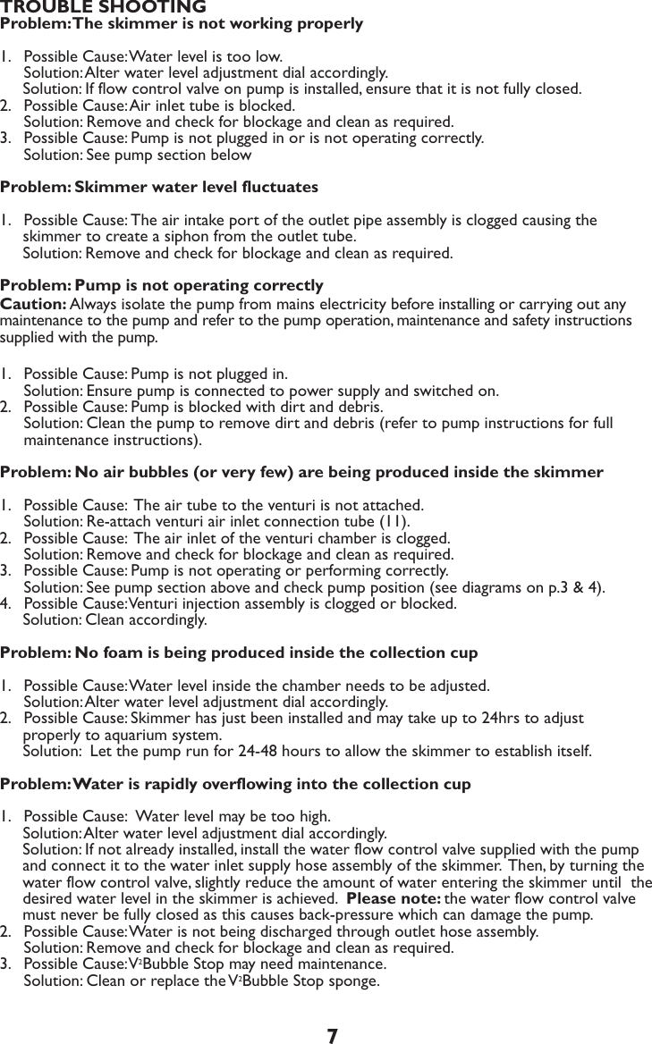 Page 9 of 10 - V2-Skim-300-500-Compact-Protein-Skimmer-instructions