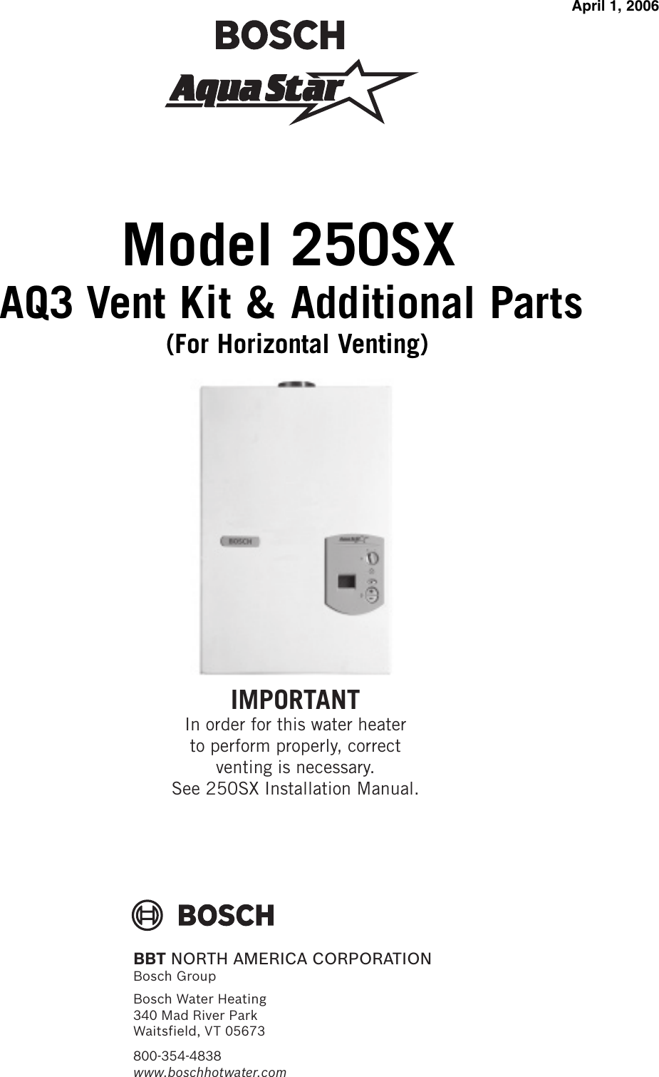 Page 1 of 4 - Aquastar Aquastar-Aq3Es-Users-Manual- 250SX A  Aquastar-aq3es-users-manual