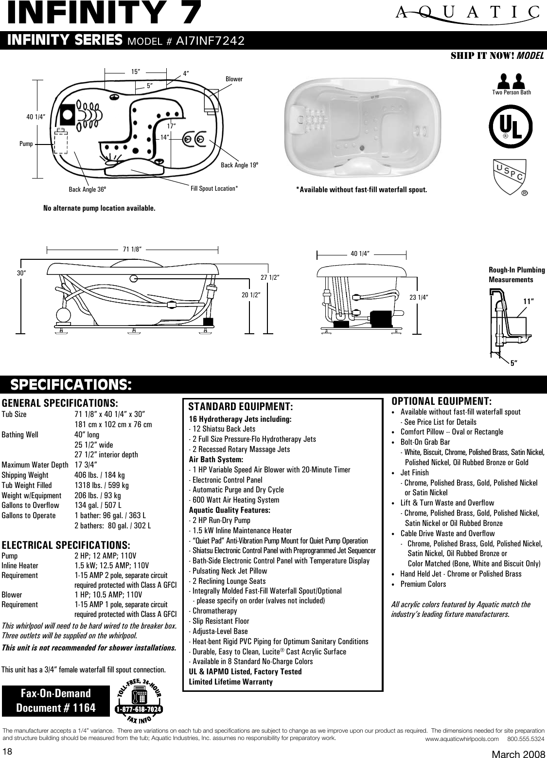 Page 1 of 1 - Aquatic Aquatic-Infinity-7-Ai7Inf7242-Users-Manual-  Aquatic-infinity-7-ai7inf7242-users-manual