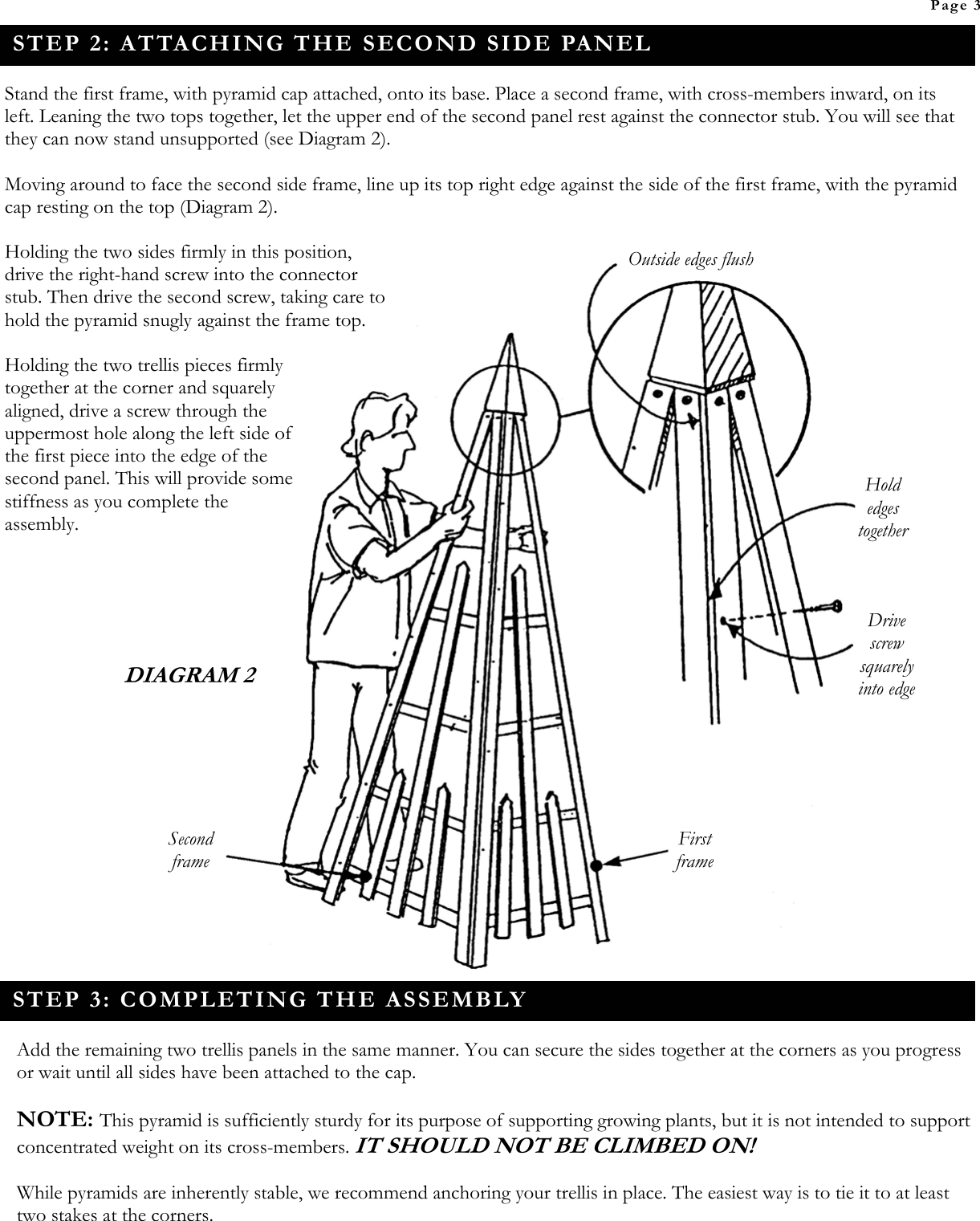 Page 3 of 4 - Arboria Pyramid Trellis Instructions User Manual  To The 3f2e2492-6f0c-4fe2-a640-ed4028b50141
