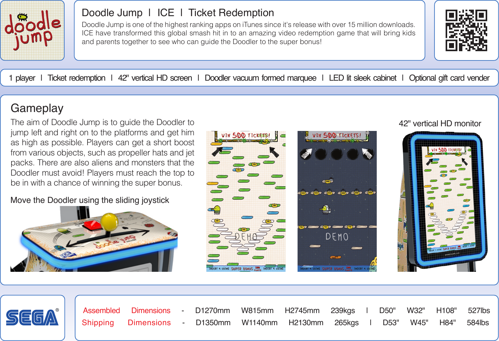 Page 2 of 2 - Arcade Doodle Jump Info Sheet User Manual