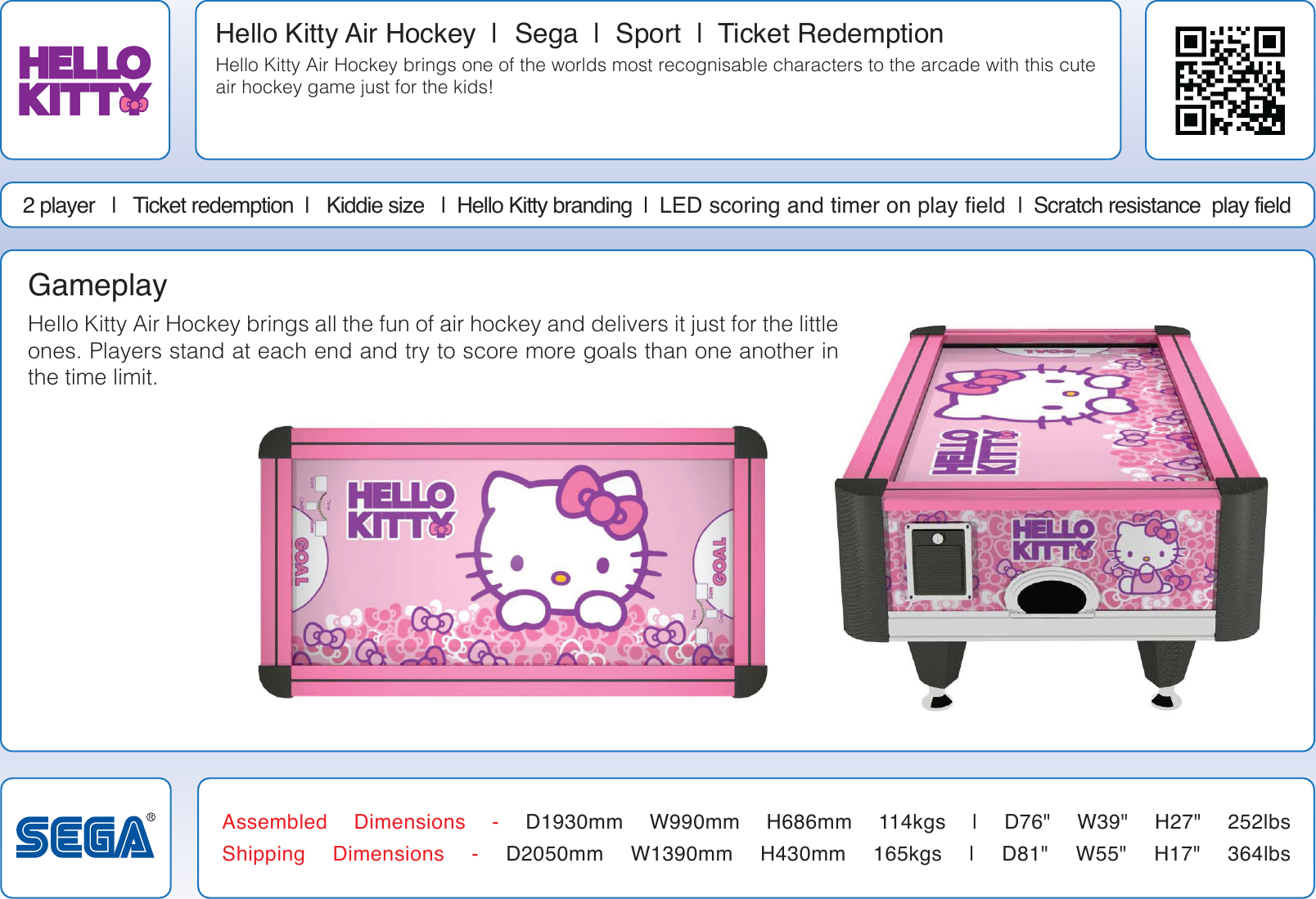 Page 2 of 2 - Arcade Hello Kitty Info Sheet User Manual