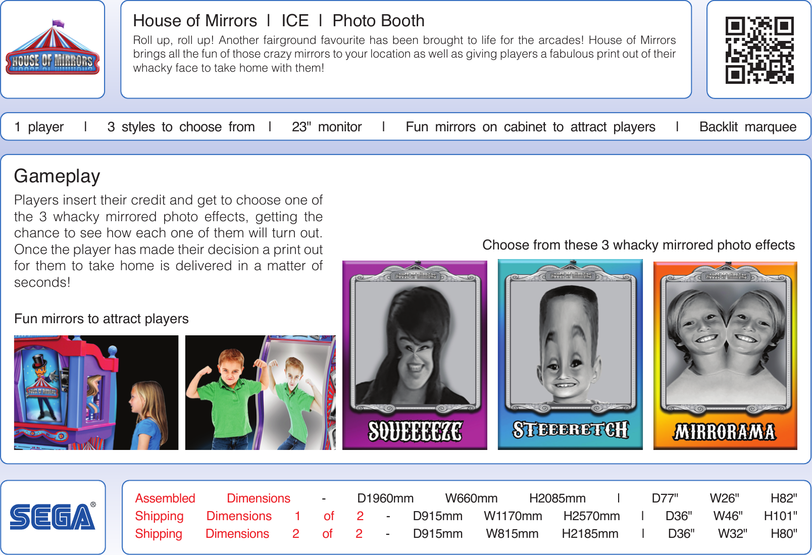 Page 2 of 2 - Arcade House Of Mirrors Info Sheet User Manual