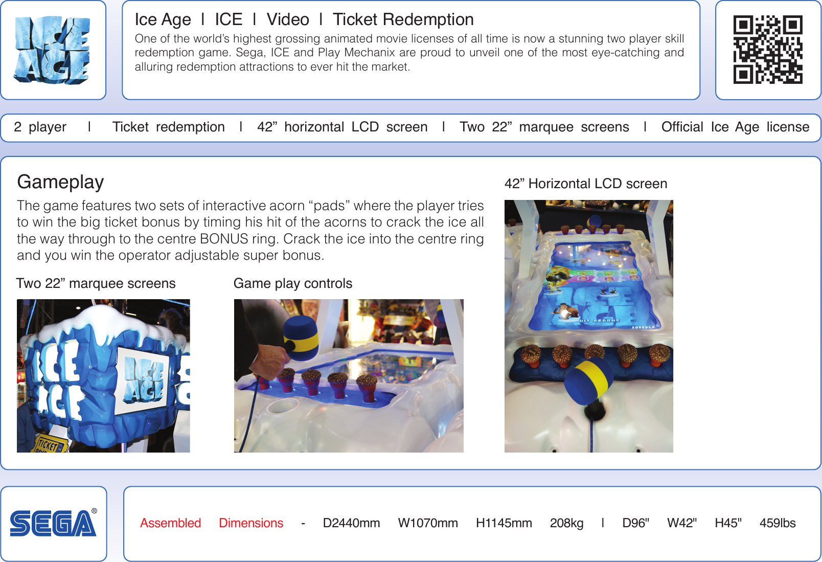 Page 2 of 2 - Arcade Ice Age Info Sheet User Manual