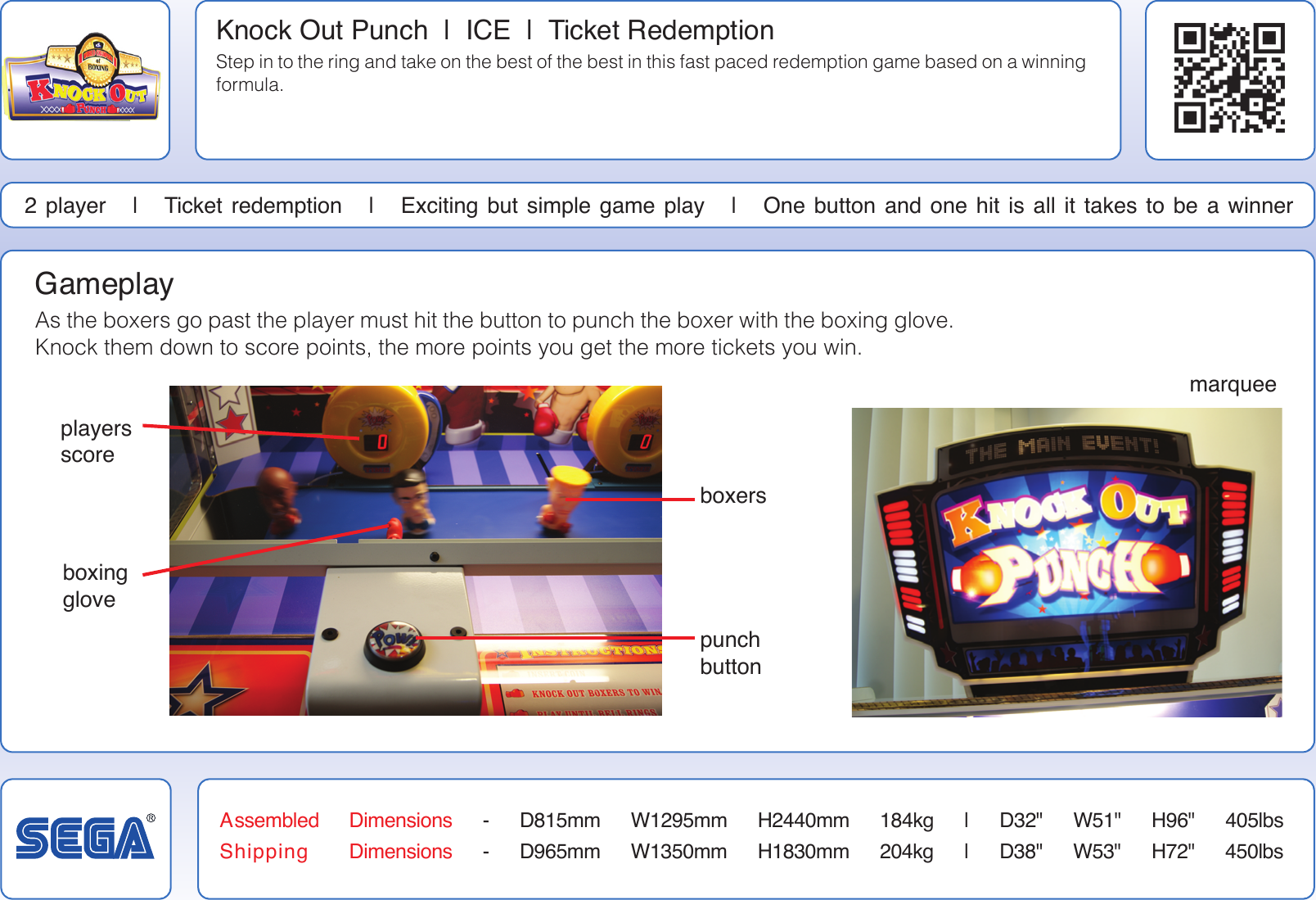 Page 2 of 2 - Arcade Knock Out Punch Info Sheet User Manual