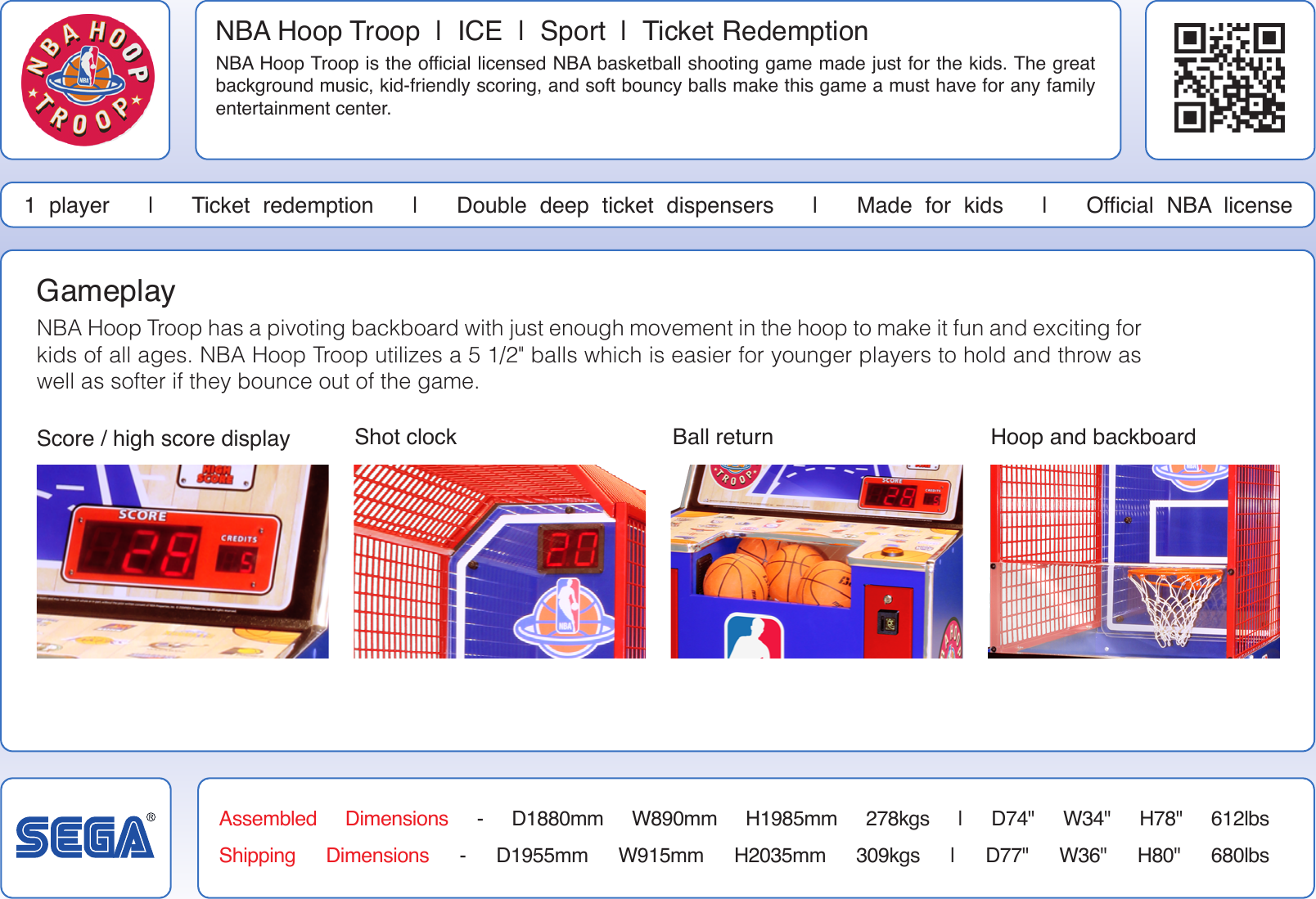 Page 2 of 2 - Arcade Nba Hoop Troop Info Sheet Copy User Manual