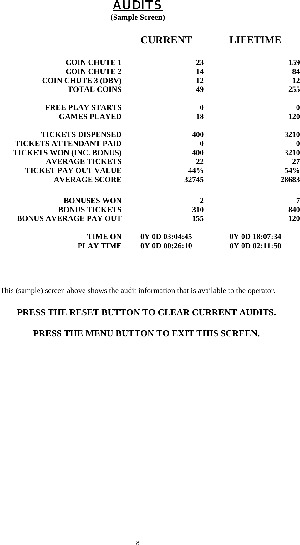 Page 7 of 12 - Arcade Sea Wolf Manual - Rev. 05-12-08 User