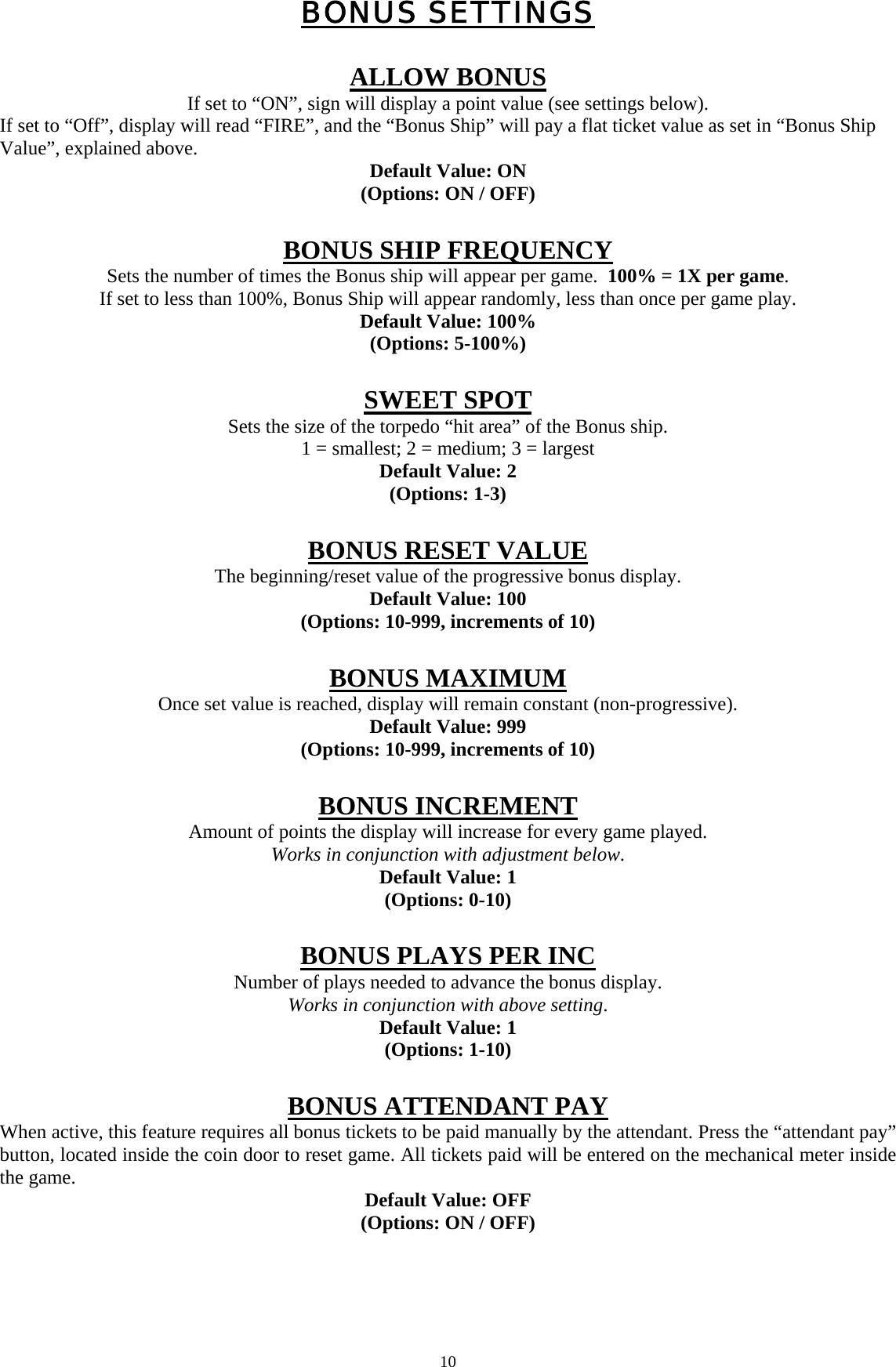 Page 9 of 12 - Arcade Sea Wolf Manual - Rev. 05-12-08 User