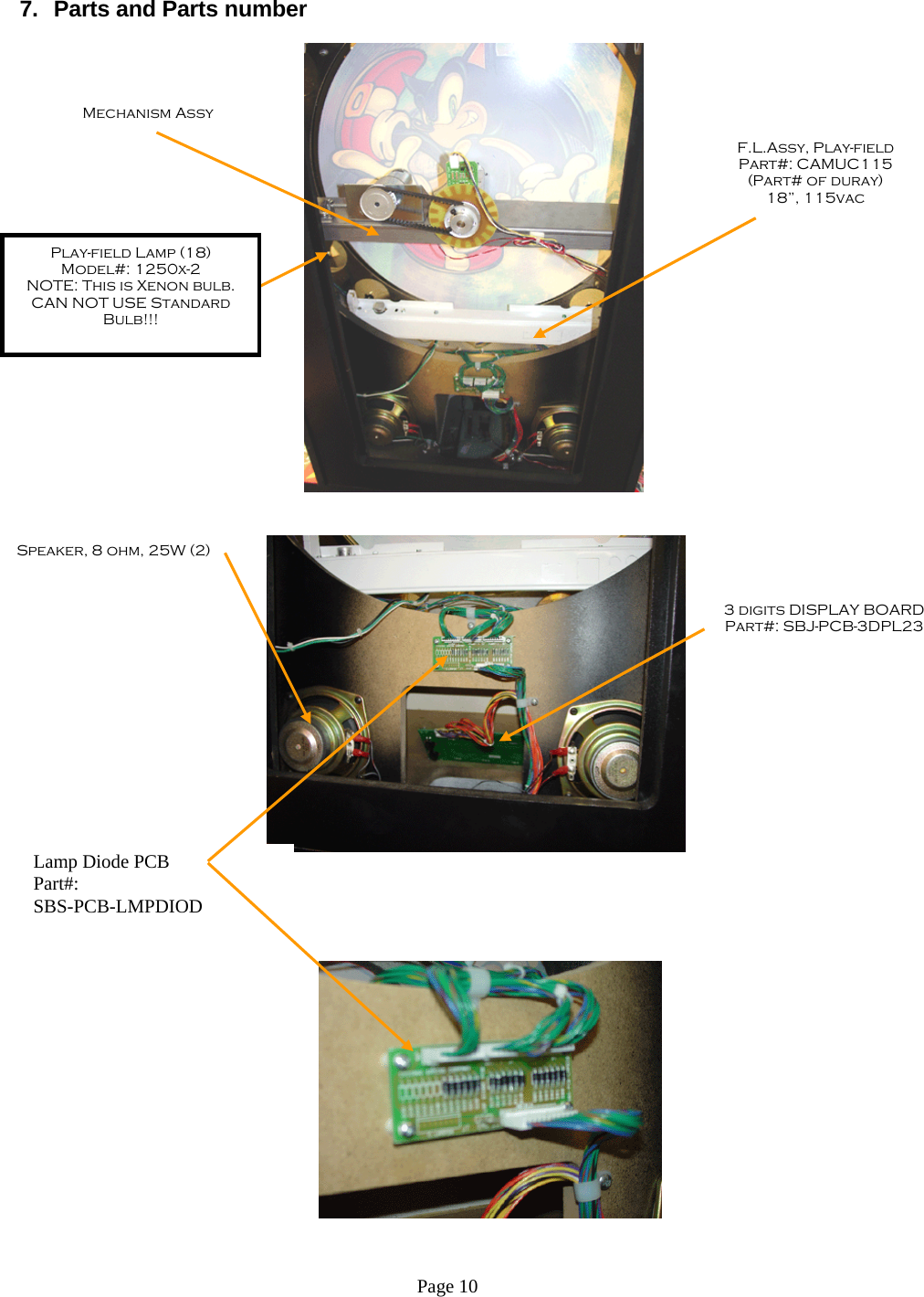 Page 10 of 12 - Arcade Sonic Spinner Manual - 0621907 07 _Non CEC Ver_ User