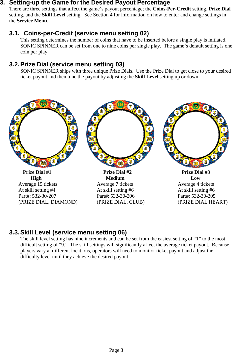 Page 3 of 12 - Arcade Sonic Spinner Manual - 0621907 07 _Non CEC Ver_ User