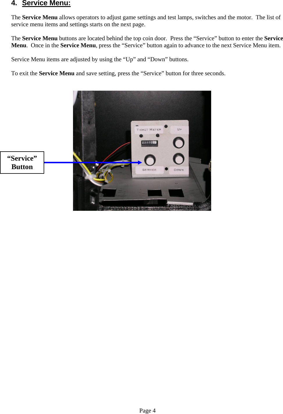 Page 4 of 12 - Arcade Sonic Spinner Manual - 0621907 07 _Non CEC Ver_ User