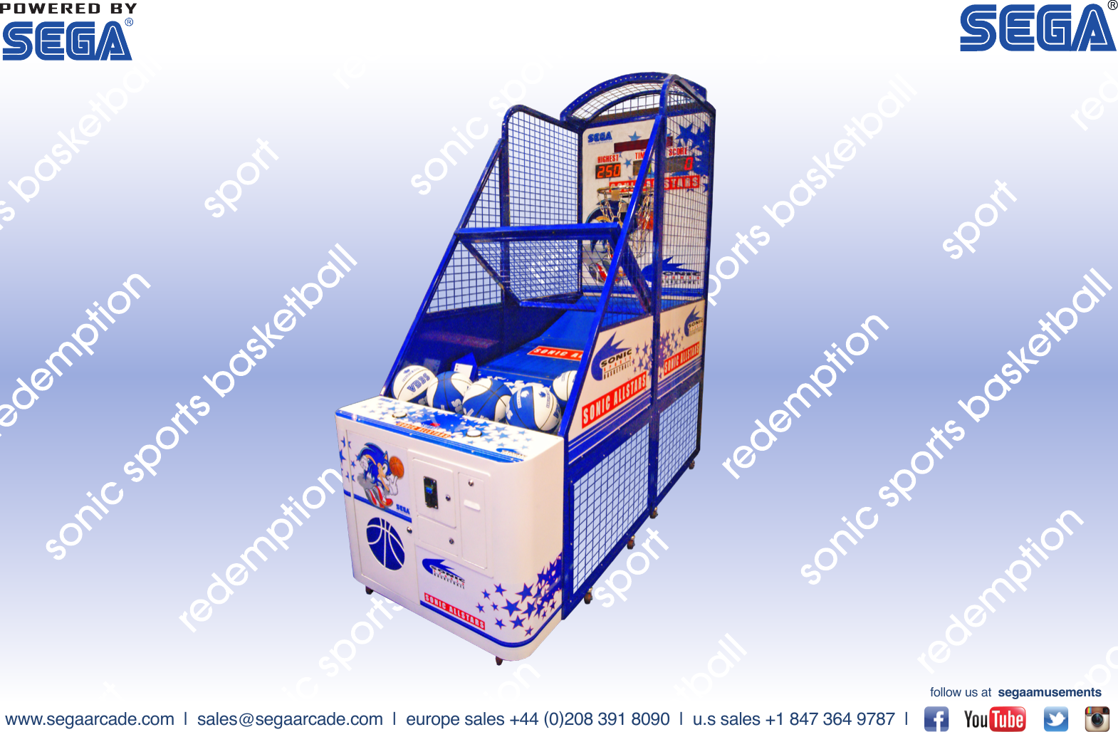 Arcade Sonic Sports Basket Ball Info Sheet User Manual