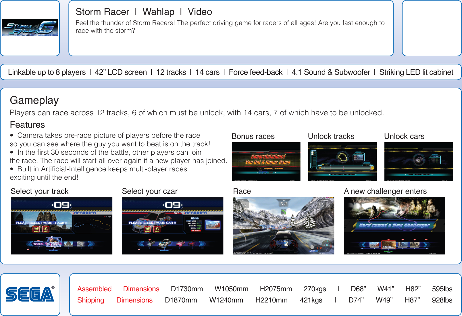 Page 2 of 2 - Arcade Storm Racer Info Sheet User Manual
