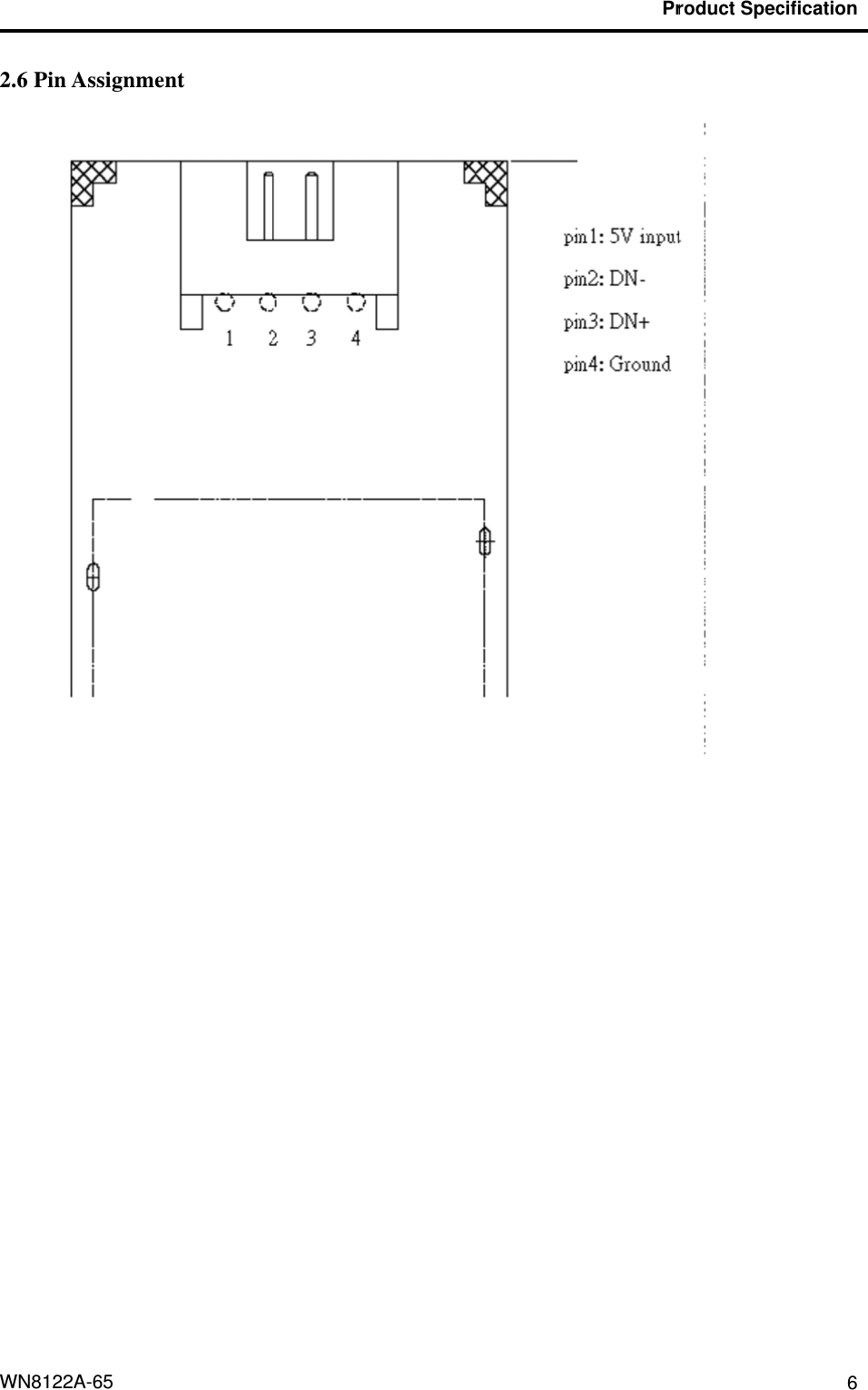          WN81222.6 Pin             2A-65 Assignmen          nt                                       Pr           roduct Spec         cification 6