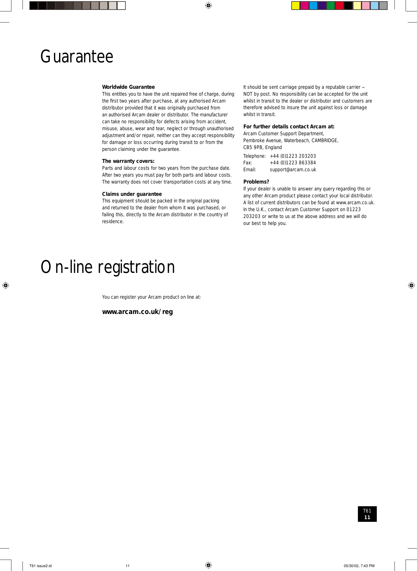 Page 11 of 12 - Arcam Arcam-T61-Users-Manual-  Arcam-t61-users-manual