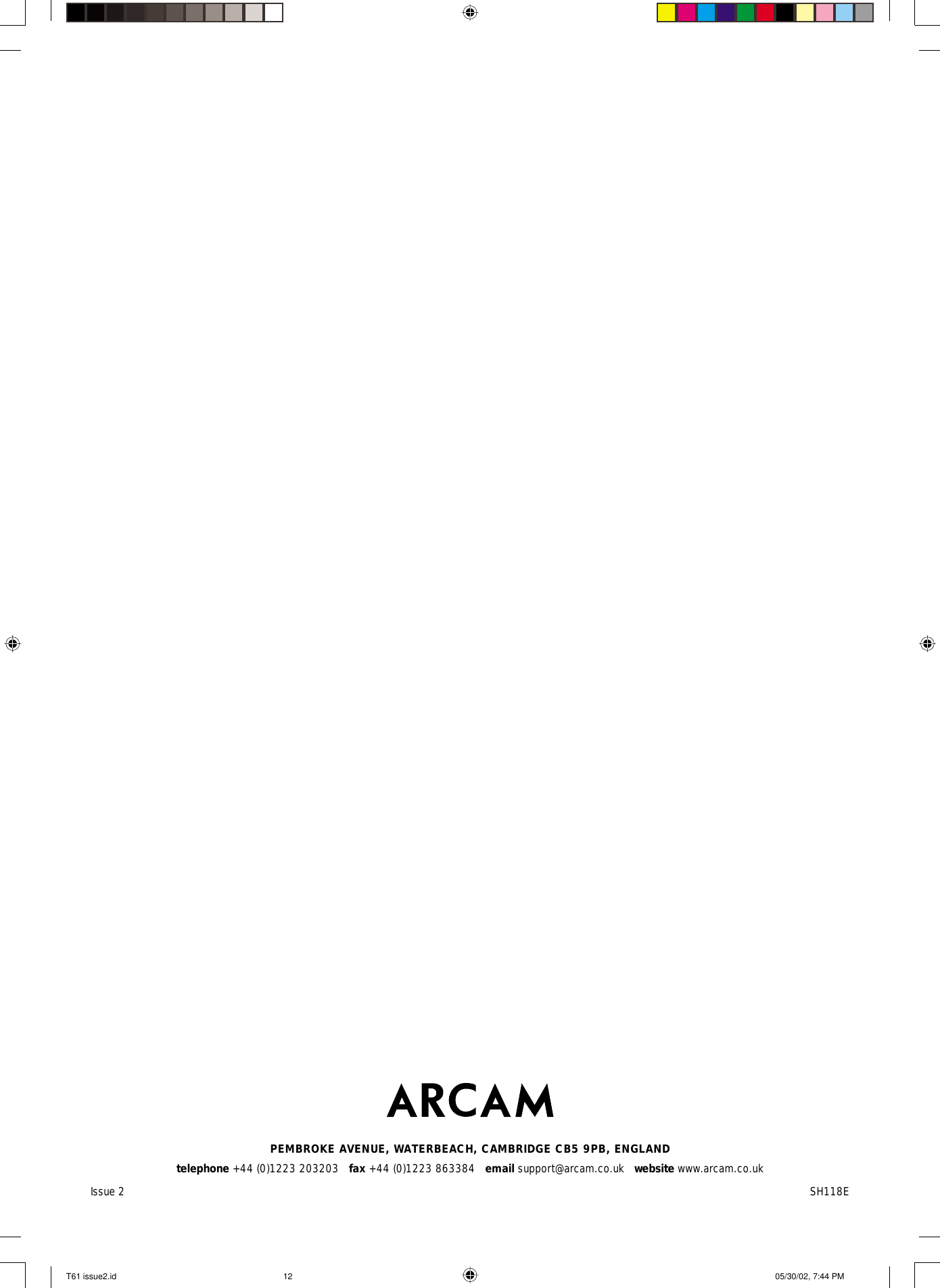 Page 12 of 12 - Arcam Arcam-T61-Users-Manual-  Arcam-t61-users-manual