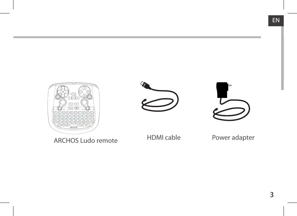 3HDMIENHDMI cable Power adapterARCHOS Ludo remote
