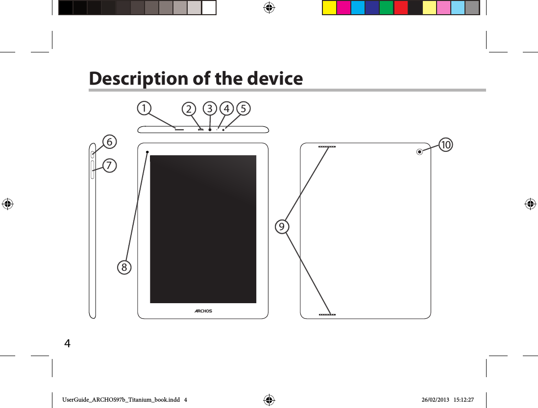 41014416273 598Description of the deviceUserGuide_ARCHOS97b_Titanium_book.indd   4 26/02/2013   15:12:27